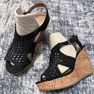 Altar'd State Black Wedge Sandals